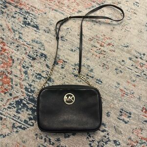 Michael Kors Black Leather Crossbody Bag